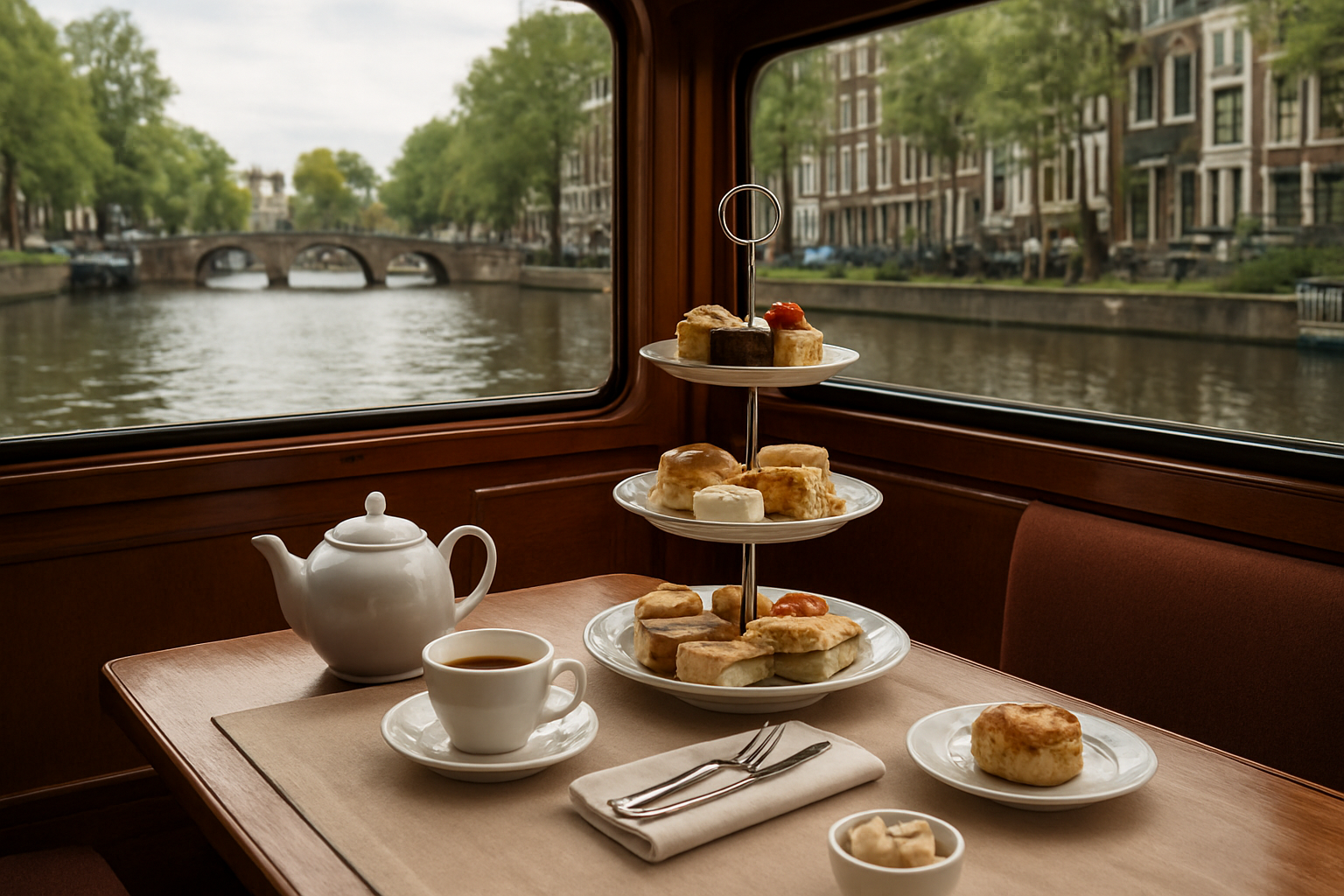 Foto bij High tea op een Amsterdamse salonboot: dit maakt de ervaring anders dan in een hotel