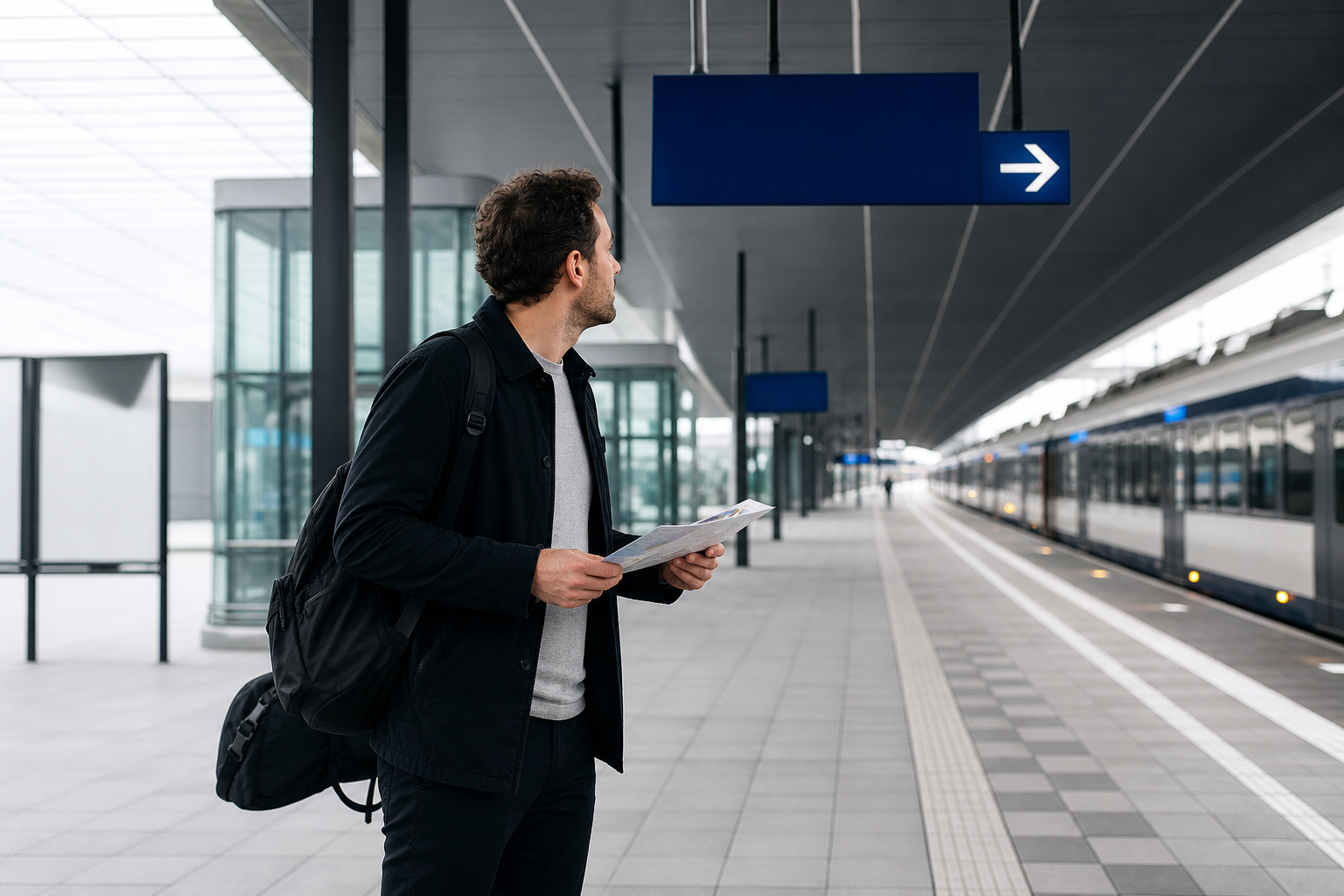 Praktisch beeld bij een treinreis met overstap plannen